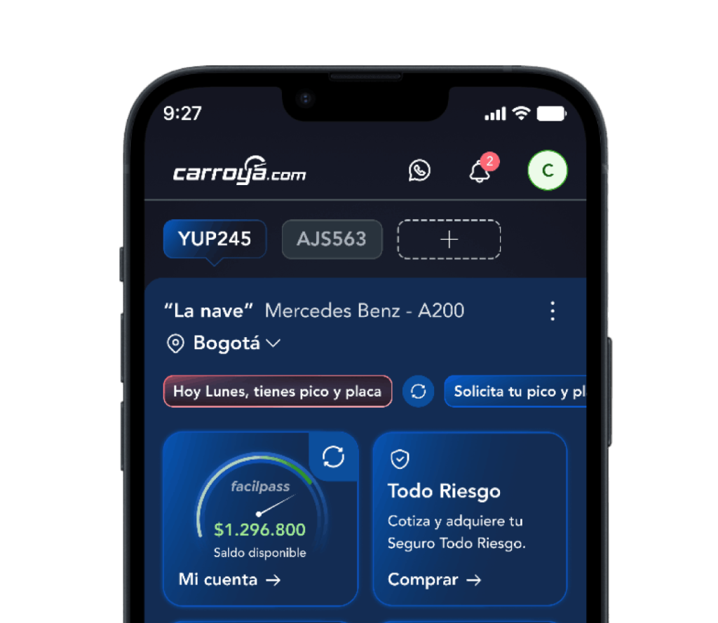Consulta y controla el pago de tus peajes y parqueaderos facilpass en Colombia con la app CarroYa