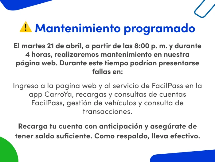 Mantenimiento FacilPass.co