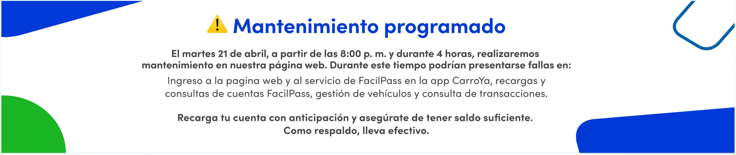 Mantenimiento FacilPass.co
