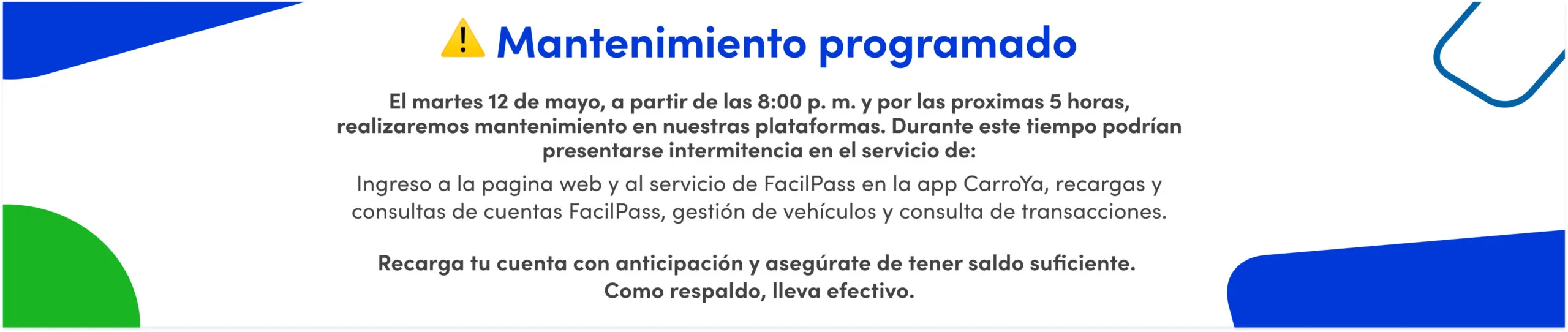 FP - Intermitencia programada - Martes 12 may desde las 8ap por 5h - banner